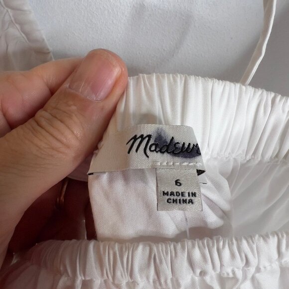 Madewell $88 Puff-Sleeve Babydoll Top White Size 6 NR583 - Picture 4 of 7